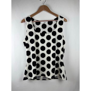 Women's Calvin Klein Polka Dot Tank Top White/Black Size XL